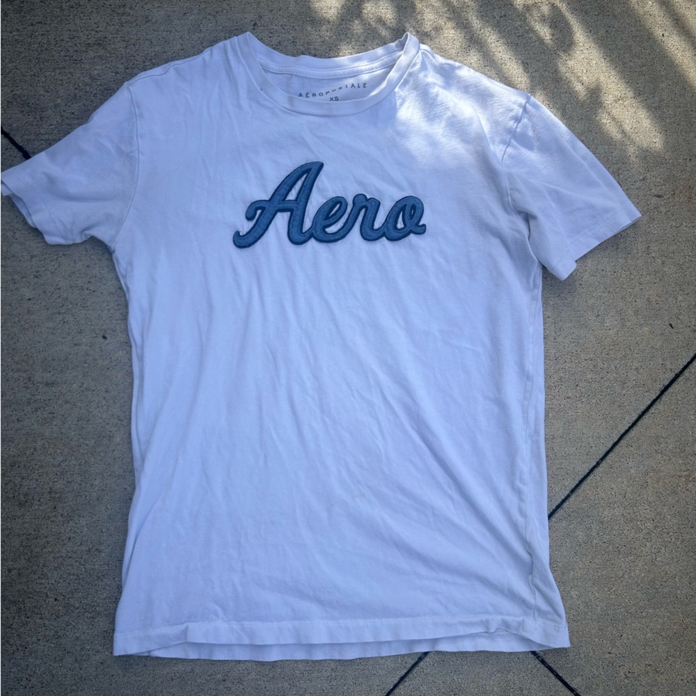 Aeropostale White T-Shirt with Blue Logo